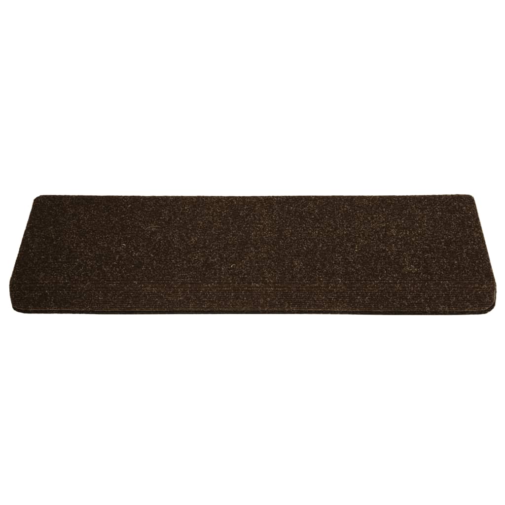 Treppenmatten 15 Stk. Nadelvlies 65x25 cm Braun