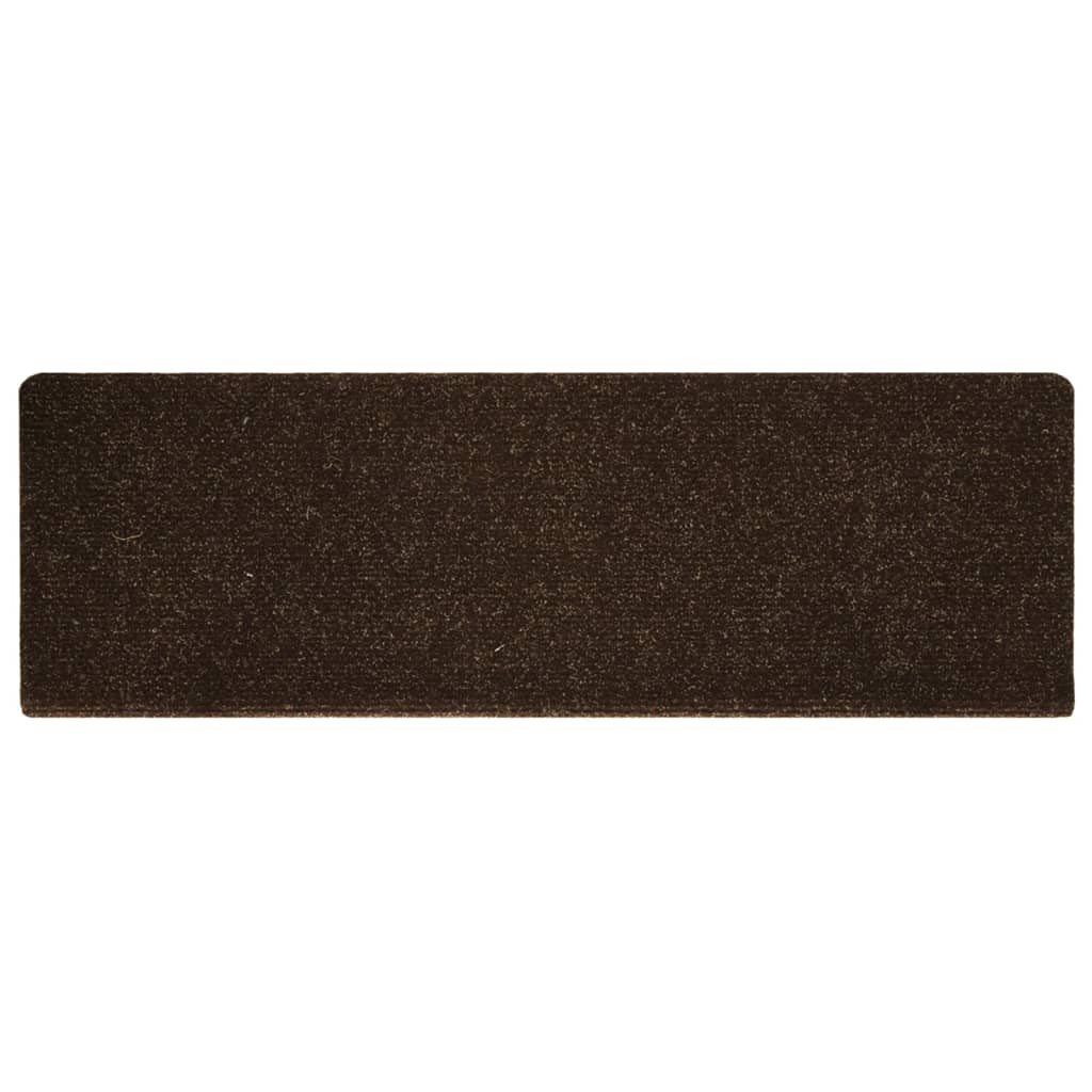 Treppenmatten 15 Stk. Nadelvlies 65x25 cm Braun