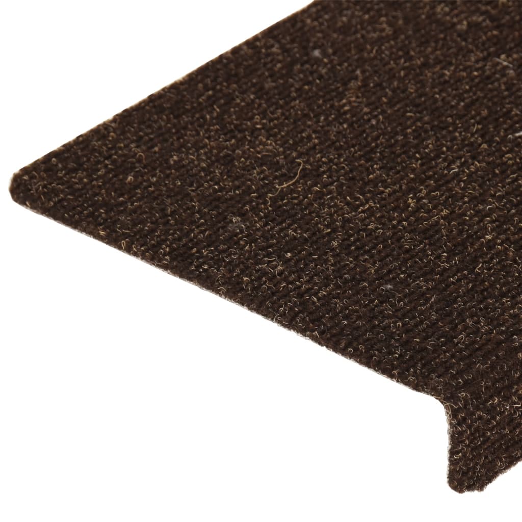 Treppenmatten 15 Stk. Nadelvlies 65x25 cm Braun