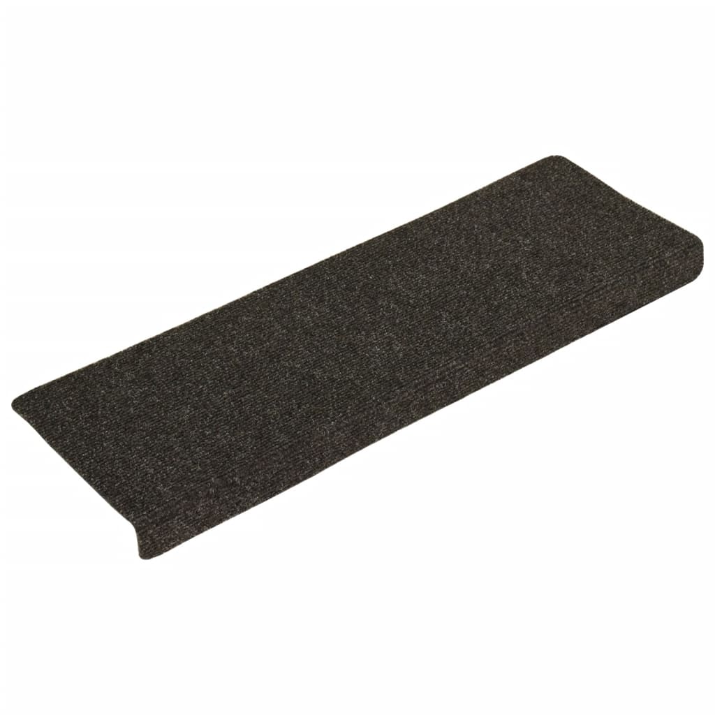 Treppenmatten 15 Stk. Nadelvlies 65x21x4 cm Grau