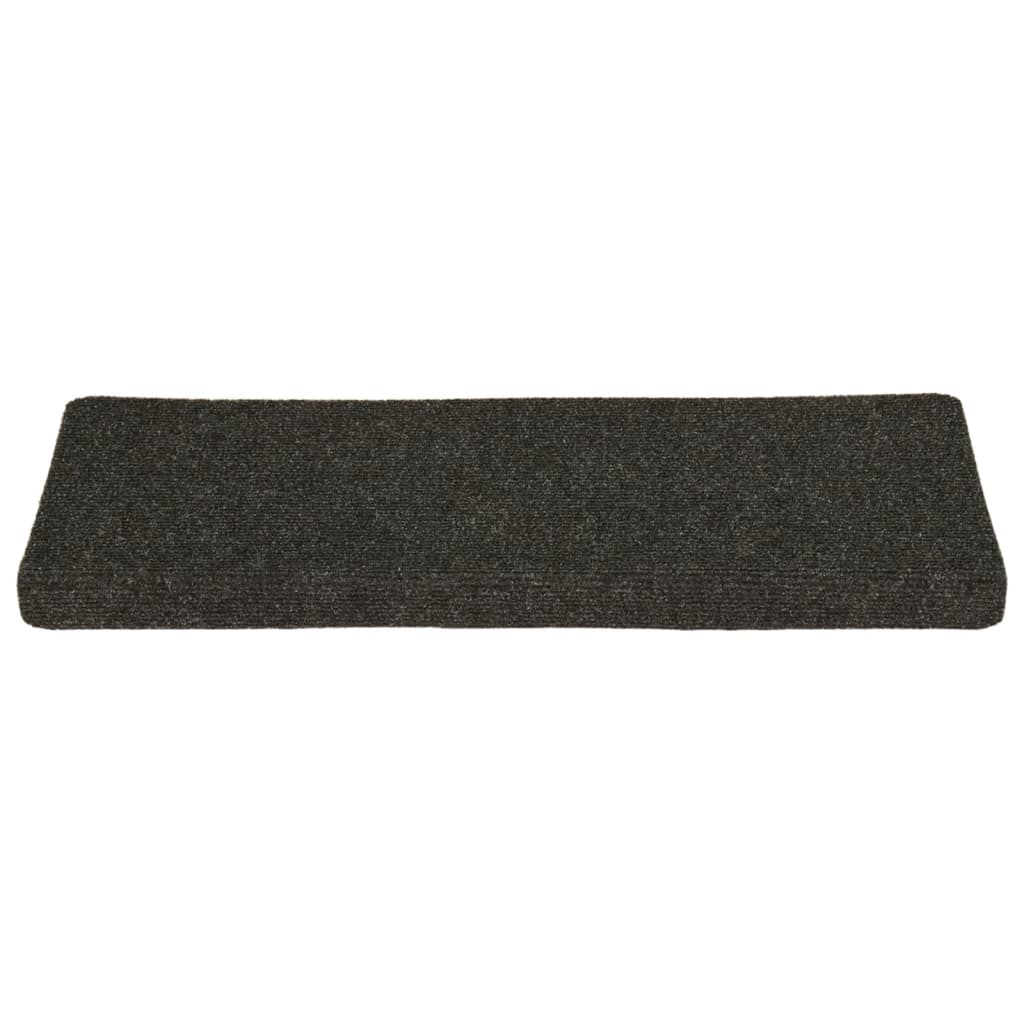 Treppenmatten 15 Stk. Nadelvlies 65x21x4 cm Grau