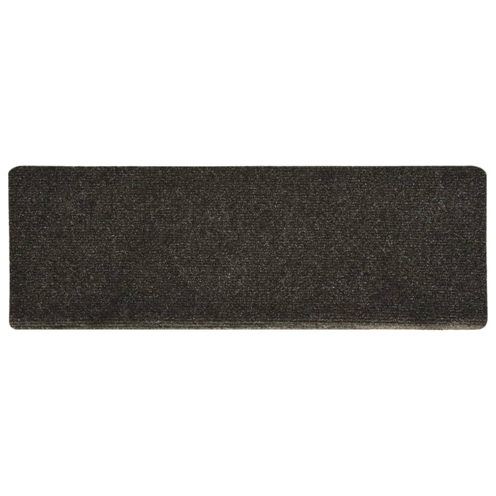 Treppenmatten 15 Stk. Nadelvlies 65x21x4 cm Grau