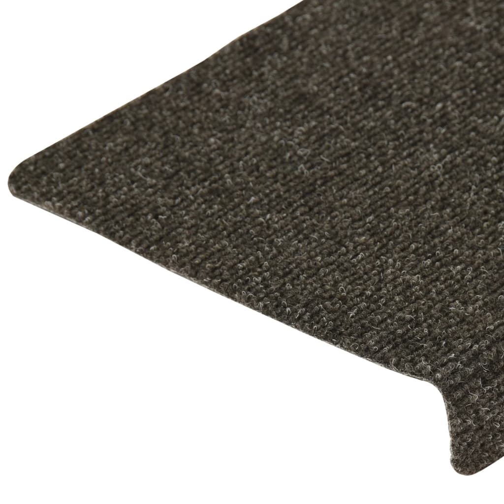 Treppenmatten 15 Stk. Nadelvlies 65x21x4 cm Grau