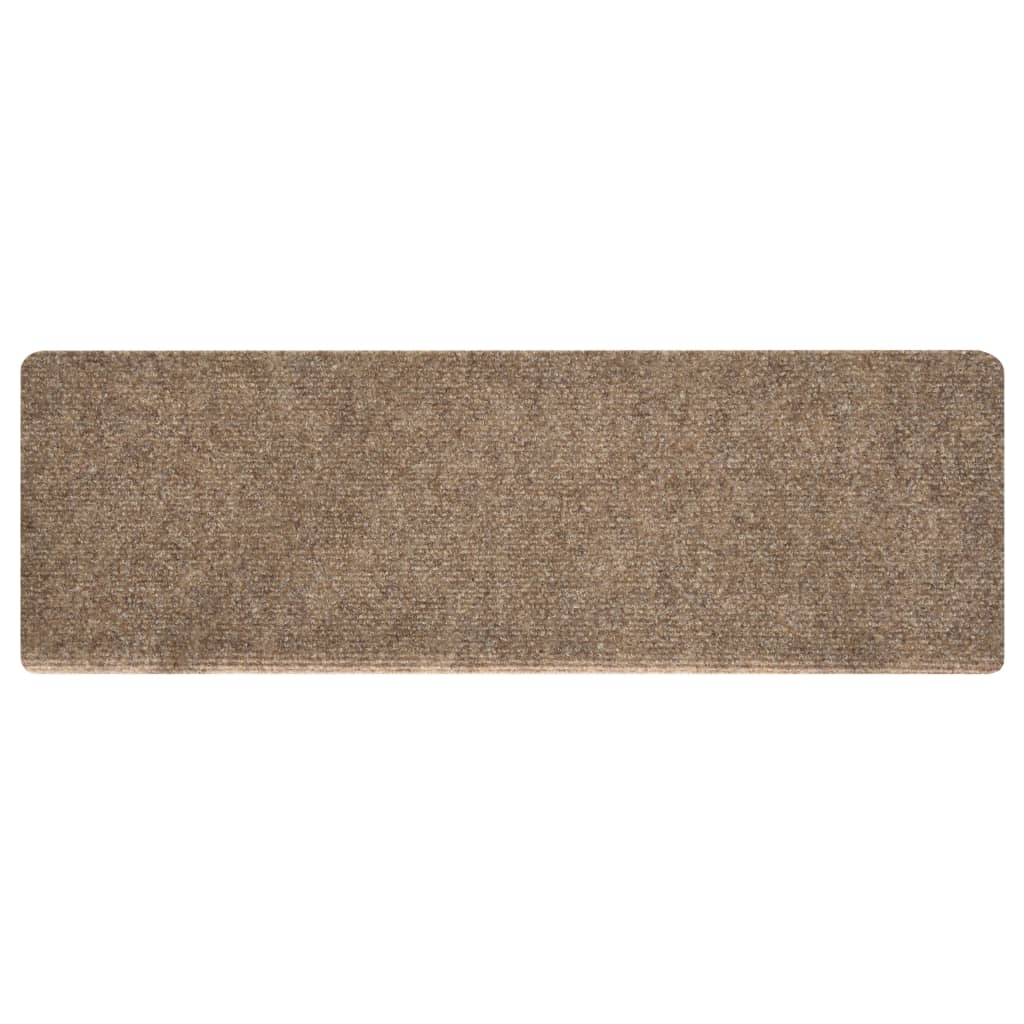 Treppenmatten 15 Stk. Nadelvlies 65x21x4 cm Creme