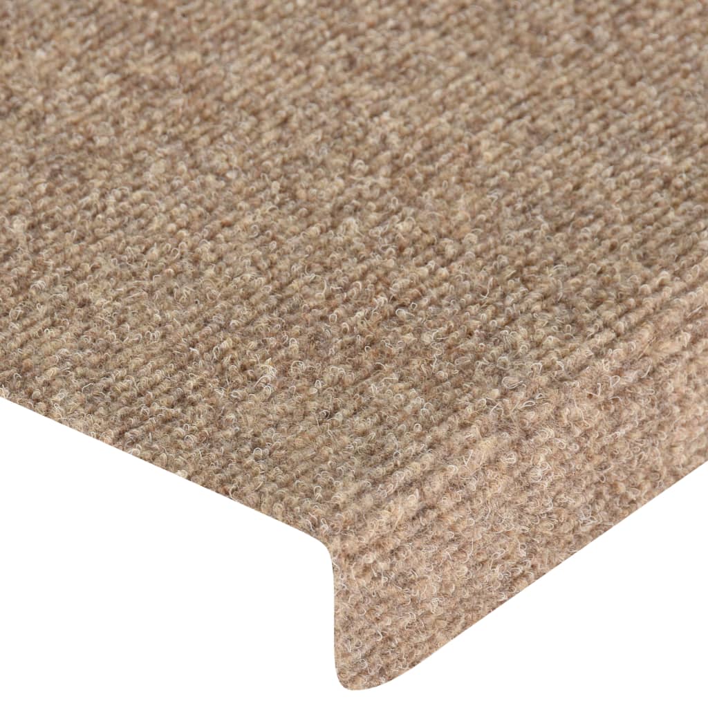 Treppenmatten 15 Stk. Nadelvlies 65x21x4 cm Creme