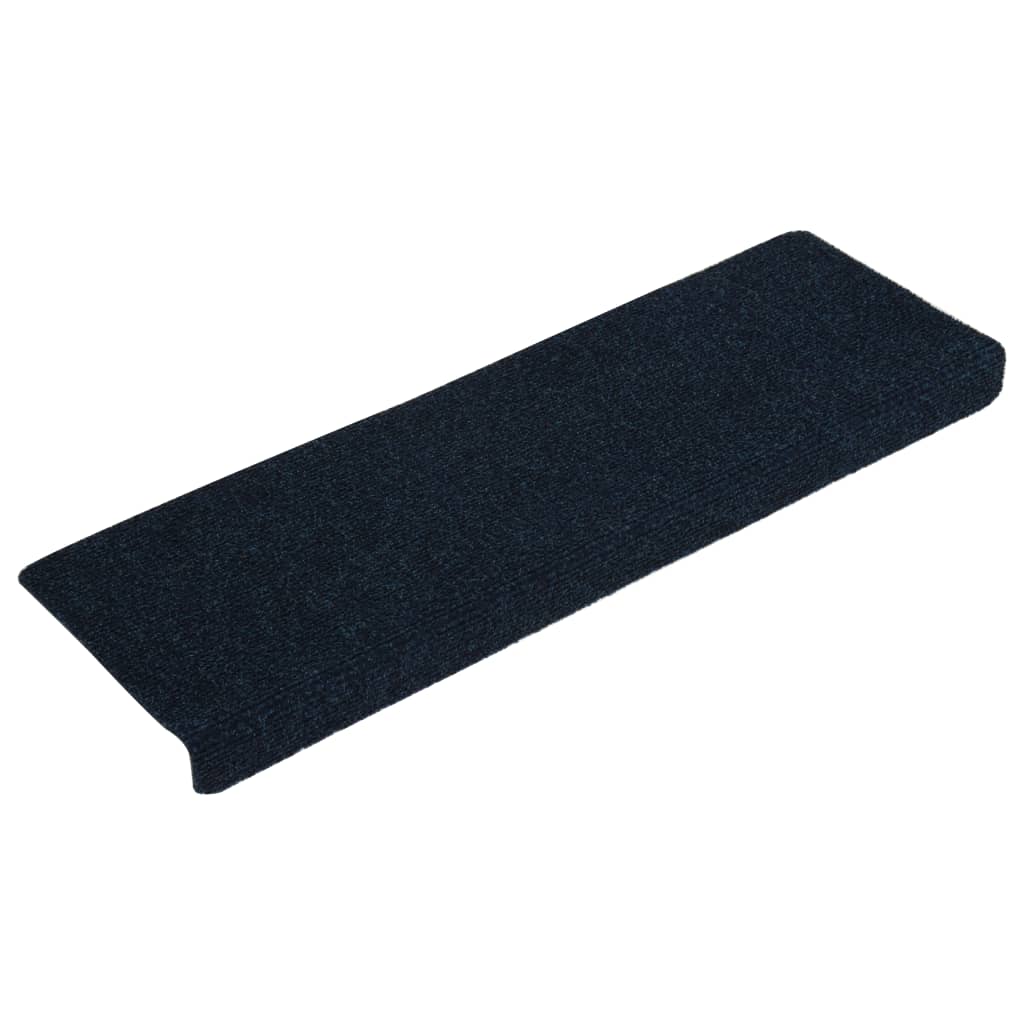 Treppenmatten 15 Stk. Nadelvlies 65x25 cm Blau