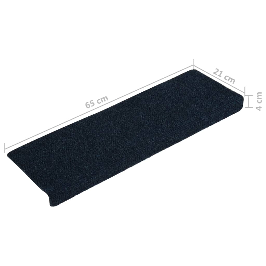 Treppenmatten 15 Stk. Nadelvlies 65x25 cm Blau