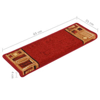 Thumbnail for Treppenmatten Selbstklebend 15 Stk. 65x21x4 cm Rot