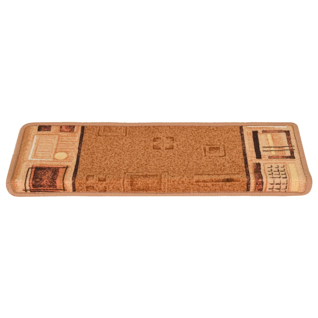 Treppenmatten Selbstklebend 15 Stk. 65x25 cm Beige