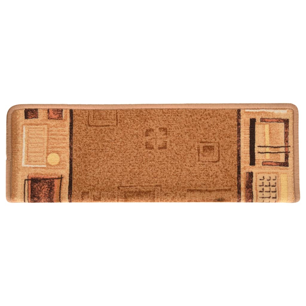 Treppenmatten Selbstklebend 15 Stk. 65x25 cm Beige