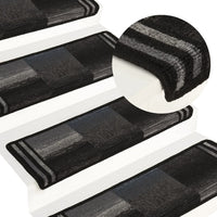 Thumbnail for Treppenmatten Selbstklebend 15 Stk. 65x25 cm Schwarz und Grau