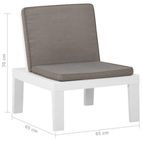 Thumbnail for Gartenstühle mit Auflagen 2 Stk. Kunststoff Weiß