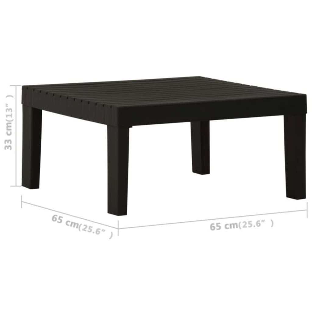 4-tlg. Garten-Lounge-Set mit Kissen Kunststoff Grau