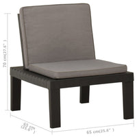 Thumbnail for 4-tlg. Garten-Lounge-Set mit Kissen Kunststoff Grau