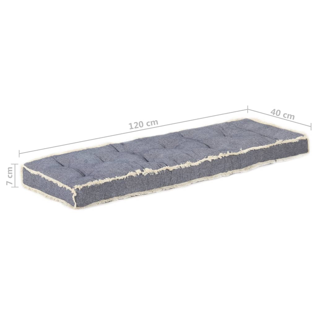 Palettensofa-Kissen Blau 120x40x7 cm