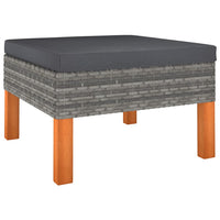 Thumbnail for 4-tlg. Garten-Lounge-Set mit Kissen Poly Rattan Grau