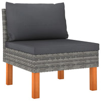 Thumbnail for 4-tlg. Garten-Lounge-Set mit Kissen Poly Rattan Grau