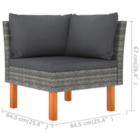 Thumbnail for 4-tlg. Garten-Lounge-Set mit Kissen Poly Rattan Grau