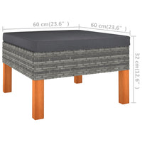 Thumbnail for 4-tlg. Garten-Lounge-Set mit Kissen Poly Rattan Grau