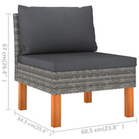 Thumbnail for 4-tlg. Garten-Lounge-Set mit Kissen Poly Rattan Grau