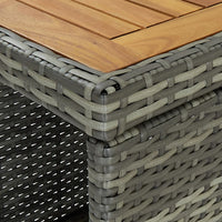 Thumbnail for 5-tlg. Gartenbar-Set mit Kissen Poly Rattan Grau