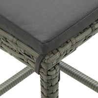 Thumbnail for 4-tlg. Gartenbar-Set mit Kissen Poly Rattan Grau