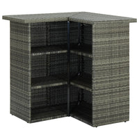 Thumbnail for 4-tlg. Gartenbar-Set mit Kissen Poly Rattan Grau