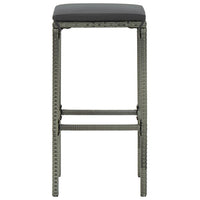 Thumbnail for 4-tlg. Gartenbar-Set mit Kissen Poly Rattan Grau