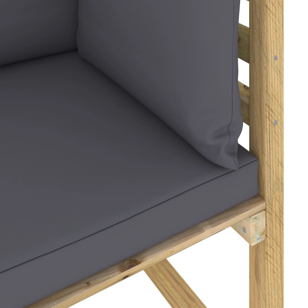 Garten-Ecksofa mit Kissen Grün Imprägniertes Kiefernholz