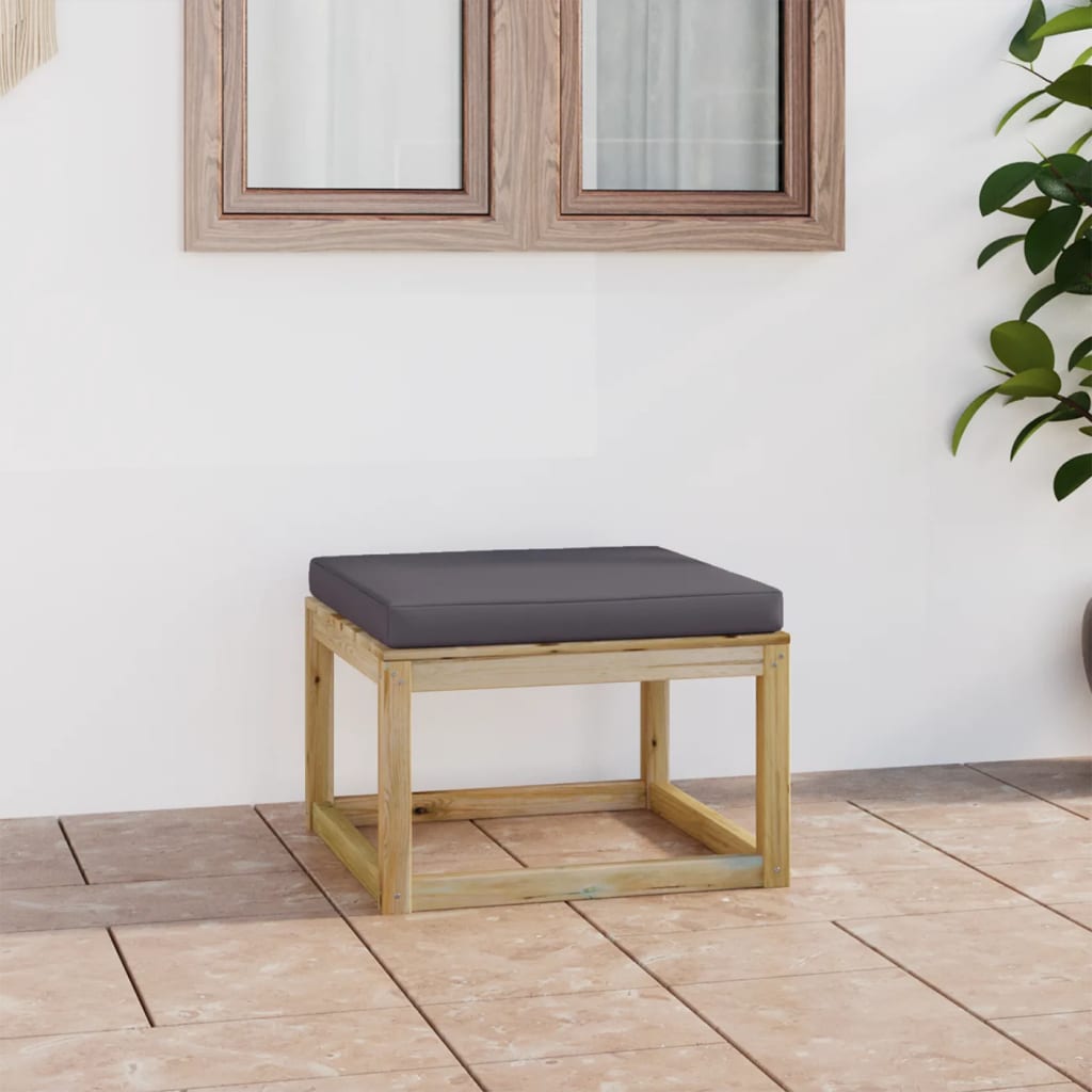 Gartenhocker mit Kissen Grün Imprägniertes Kiefernholz