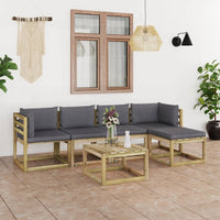 Thumbnail for 6-tlg. Garten-Lounge-Set mit Kissen Imprägniertes Kiefernholz
