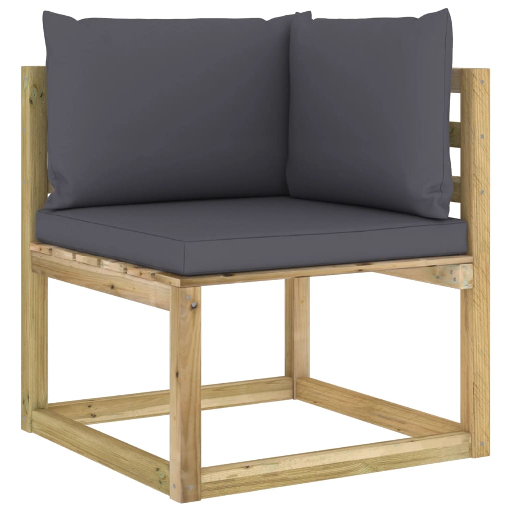 9-tlg. Garten-Lounge-Set mit Kissen Imprägniertes Kiefernholz