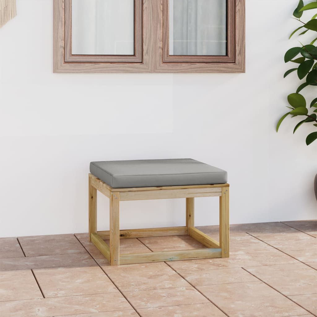 Gartenhocker mit Kissen Grün Imprägniertes Kiefernholz