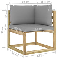 Thumbnail for 6-tlg. Garten-Lounge-Set mit Kissen Imprägniertes Kiefernholz