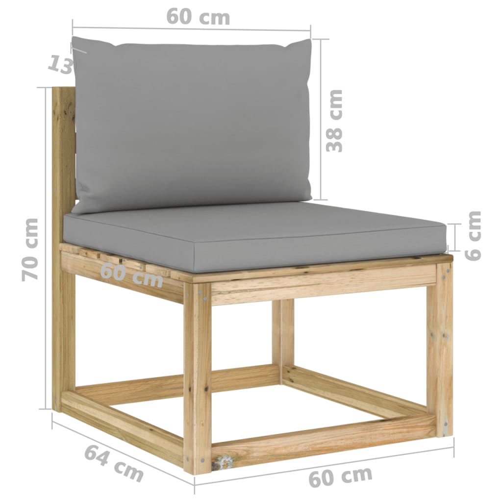6-tlg. Garten-Lounge-Set mit Kissen Imprägniertes Kiefernholz