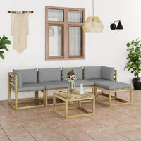 Thumbnail for 6-tlg. Garten-Lounge-Set mit Kissen Imprägniertes Kiefernholz