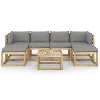 Thumbnail for 7-tlg. Garten-Lounge-Set mit Kissen Imprägniertes Kiefernholz
