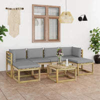 Thumbnail for 7-tlg. Garten-Lounge-Set mit Kissen Imprägniertes Kiefernholz