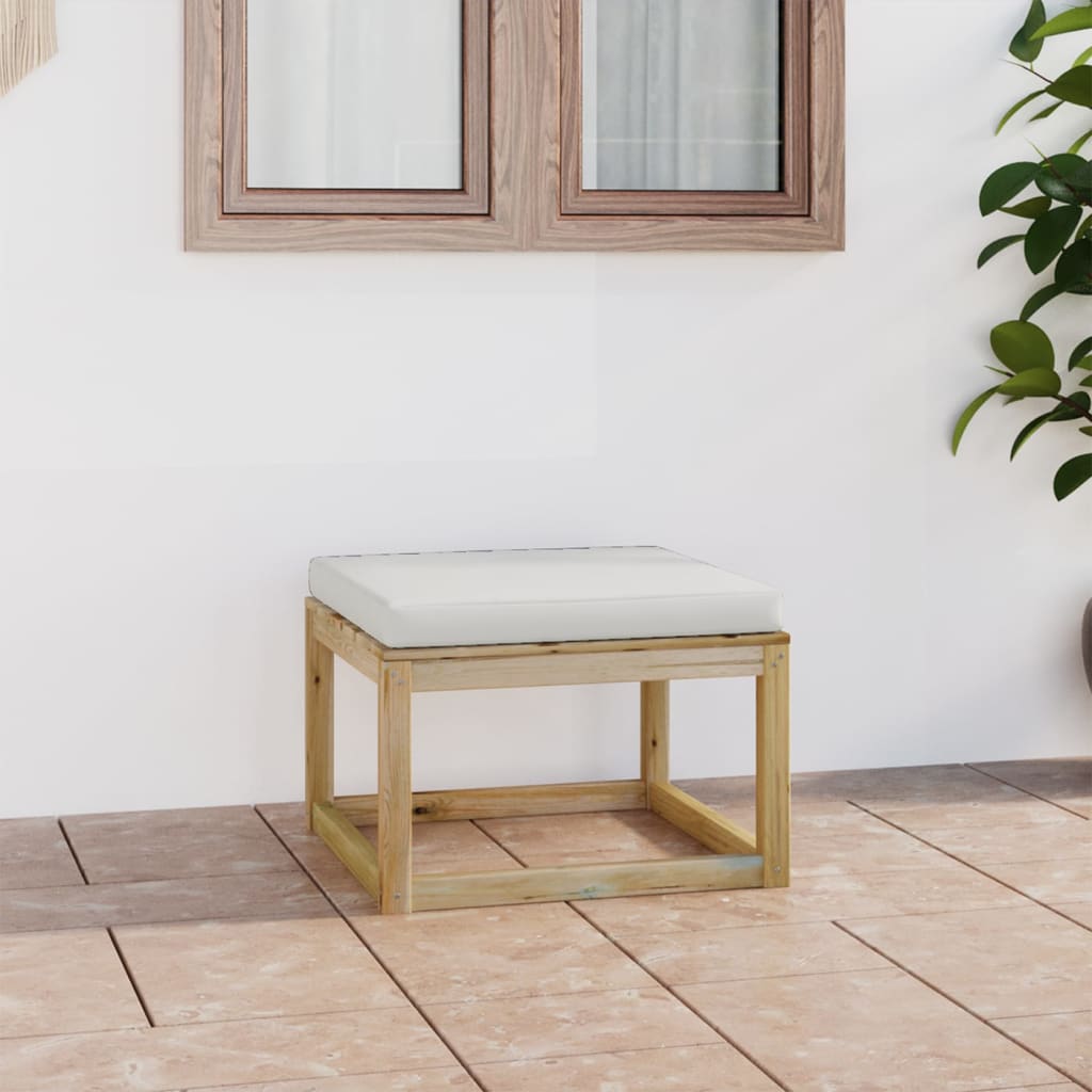 Gartenhocker mit Kissen Grün Imprägniertes Kiefernholz