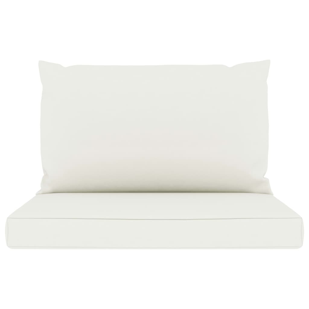 3-tlg. Garten-Lounge-Set mit Creme Kissen
