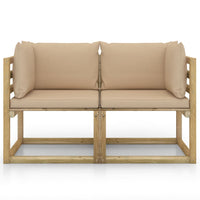 Thumbnail for Garten-Ecksofas mit Kissen 2 Stk. Kiefernholz Grün Imprägniert