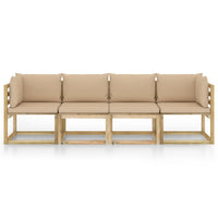 Thumbnail for 4-Sitzer-Gartensofa mit Beige Kissen