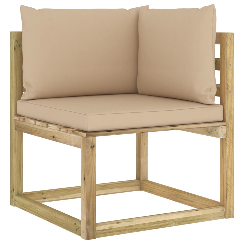 9-tlg. Garten-Lounge-Set mit Kissen Imprägniertes Kiefernholz