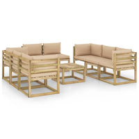 Thumbnail for 9-tlg. Garten-Lounge-Set mit Kissen Imprägniertes Kiefernholz