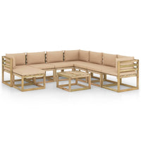 Thumbnail for 9-tlg. Garten-Lounge-Set mit Kissen Imprägniertes Kiefernholz