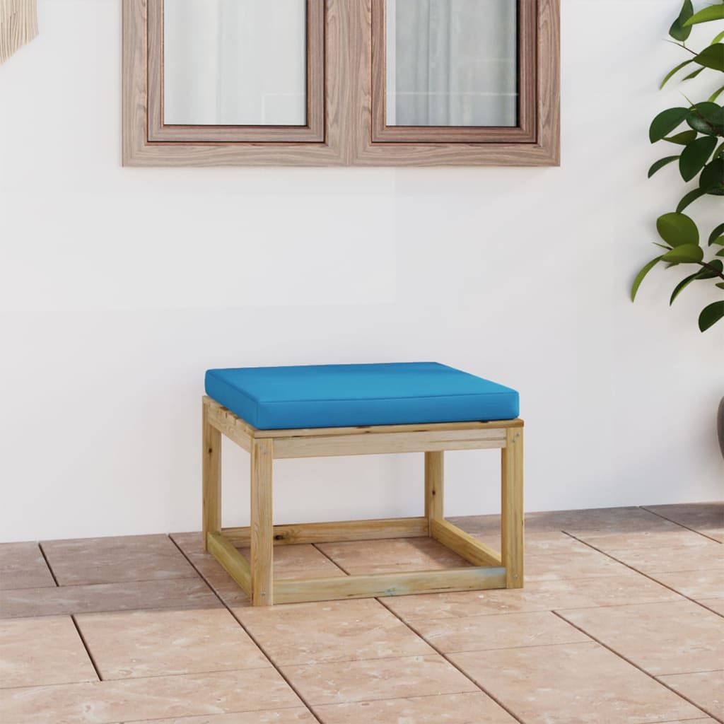 Garten-Fußhocker mit Kissen Grün Imprägniertes Kiefernholz