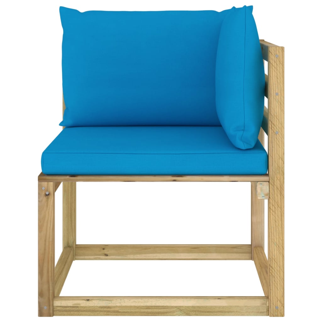 Garten-Ecksofas mit Kissen 2 Stk. Kiefernholz Grün Imprägniert