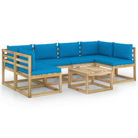 Thumbnail for 7-tlg. Garten-Lounge-Set mit Kissen Imprägniertes Kiefernholz
