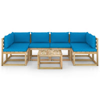 Thumbnail for 7-tlg. Garten-Lounge-Set mit Kissen Imprägniertes Kiefernholz