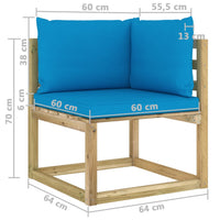 Thumbnail for 9-tlg. Garten-Lounge-Set mit Kissen Imprägniertes Kiefernholz